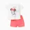 Cotton T-shirt and shorts with Minnie print for baby girls, white/red