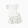 T-shirt + skort with ethnic stripes B&S for baby girls, multicolour