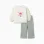 Brushed jogging set with house print for baby girls, white/green