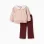 Cotton sweatshirt and trousers set for baby girls, light pink/brown