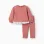 Cotton jogging set with embossed flower print for baby girls, pink