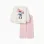 Cotton jogging set with Minnie print for babies and girls, white/pink