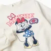 Cotton jogging set with Minnie print for babies and girls, white/pink