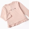 3-piece cotton set with floral print for baby girls, white/pink/blue