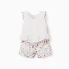 Top and shorts with print Carolina Celas x Zippy for baby girls, white