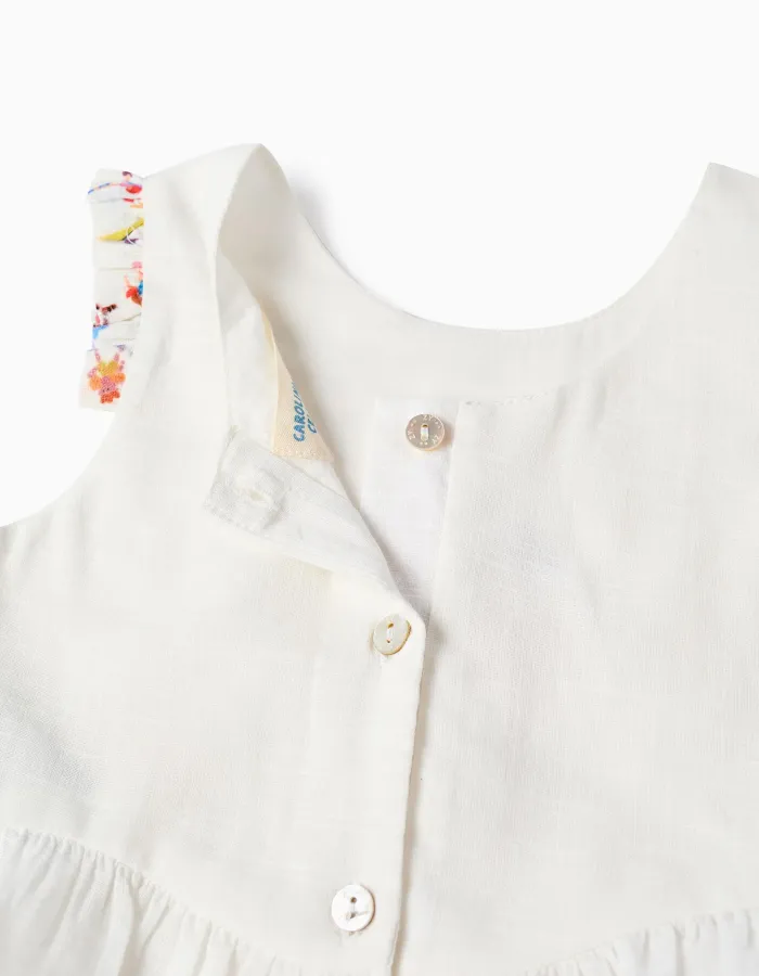 Top and shorts with print Carolina Celas x Zippy for baby girls, white