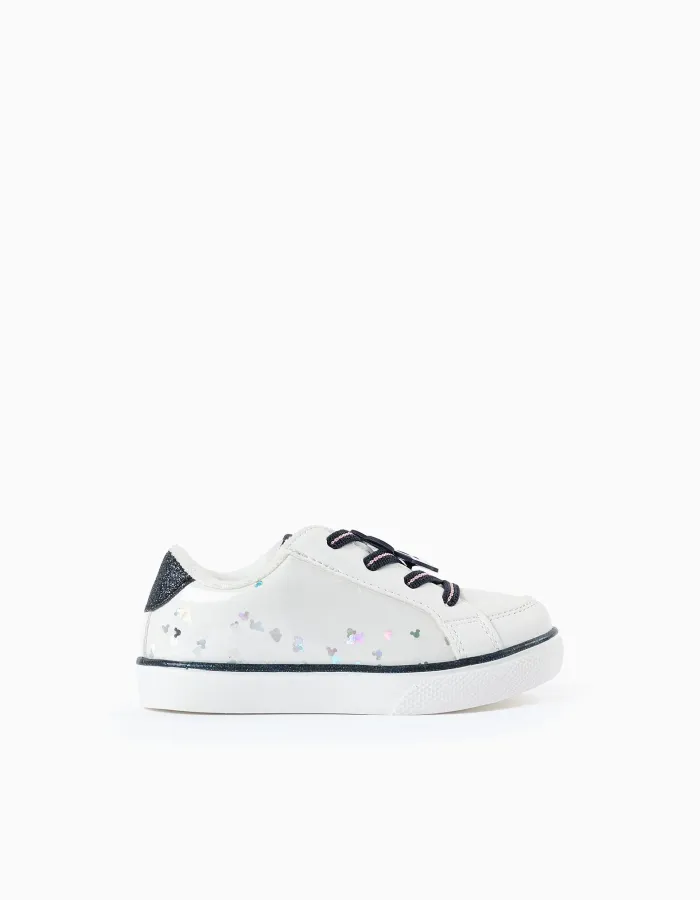 Trainers with Sparkles for Baby Girls 'Minnie', White/Blue/Pink