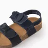 Suede Sandals with Bows for Baby Girls, Dark Blue