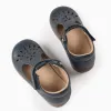 Mary Jane shoes in leather for baby girls, dark blue