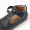 Mary Jane shoes in leather for baby girls, dark blue