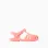 Rubber jelly sandals with touch-fastener for baby girls, light coral