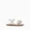 Leather sandals with decorative bow for baby girls, white