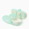Rubber clogs with non-slip sole for babies and girls, light blue