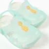 Rubber clogs with non-slip sole for babies and girls, light blue