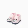 Velvet slippers with Minnie embroidery for babies and girls, light pink