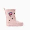 Rubber wellies with Minnie prints for baby girls, light pink
