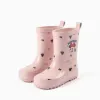 Rubber wellies with Minnie prints for baby girls, light pink