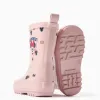Rubber wellies with Minnie prints for baby girls, light pink