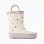 Rubber handle wellies with dots pattern for baby girls, white
