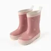 Rubber wellies with floral print for baby girls, pink