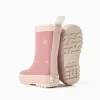 Rubber wellies with floral print for baby girls, pink