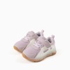 Light-up trainers with non-slip sole for baby girls, lilac/white