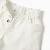 Twill shorts with cargo pockets for baby girls, white