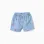 Denim shorts with Minnie and elasticated waist for baby girls, light blue