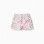 Cotton shorts with a tile pattern for baby girls, multicolour