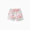 Cotton shorts with a tile pattern for baby girls, multicolour