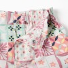 Cotton shorts with a tile pattern for baby girls, multicolour