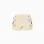 Cotton knit shorts with crochet flowers for baby girls, light beige