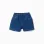 Denim shorts with paperbag waistband for baby girls, dark blue