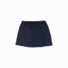 Knitted skirt with decorative bow for baby girls, navy blue