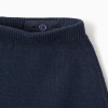 Knitted skirt with decorative bow for baby girls, navy blue