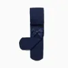 Microfiber Tights with Bow for Girls, Dark Blue