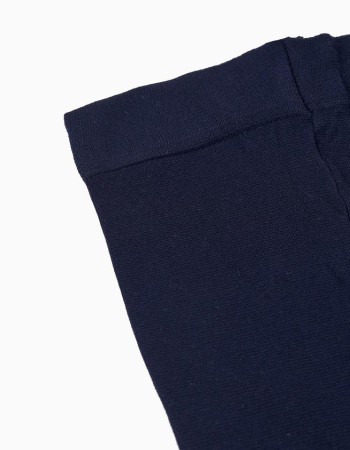 Microfiber Tights with Bow for Girls, Dark Blue