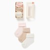Pack of 3 Ribbed Socks for Newborn and Baby Girls, Multicolour