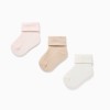 Pack of 3 Ribbed Socks for Newborn and Baby Girls, Multicolour