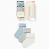 Pack of 3 Ribbed Socks for Newborn and Baby Boys, Multicolour