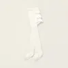 Tights with Ruffles for Newborn Girls and Babies, White