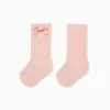 High Socks with Bow for Baby Girls, Pink