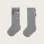 High Socks with Satin Bow for Baby Girls, Grey