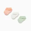 3 pairs of ankle socks for newborn and baby girls, multicolour