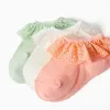 3 pairs of ankle socks for newborn and baby girls, multicolour