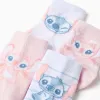 4 socks with Stitch and Angel for newborn and baby girls, white/pink