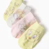 Pack of 4 pairs of ankle socks Looney Tunes for baby girls, yellow/pink