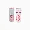 2 non-slip socks with Minnie print for newborn and baby girls, grey/pink