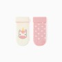 2 non-slip socks with unicorn for newborn and baby girls, white/pink