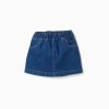 Denim skirt with 4 pockets for baby girls, dark blue